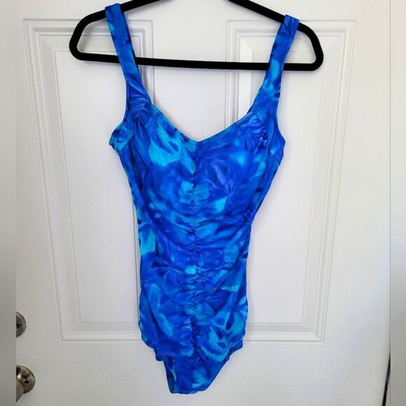 Maxine of Hollywood🏝 blue One-piece swimsuit size 16 - Picture 3 of 16